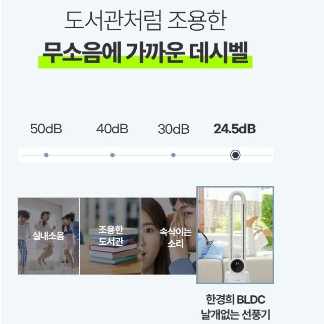 날개없는 타워형선풍기 카페용 침실 BLDC 무드등 조용한리모컨선풍기 - 상세 이미지 2