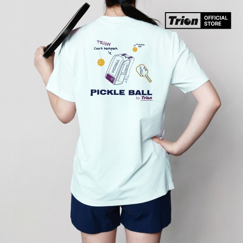 트라이온 코트 백팩 스카이블루 반팔 티셔츠 배드민턴 탁구 피클볼 스포츠웨어 - 상세 이미지 2