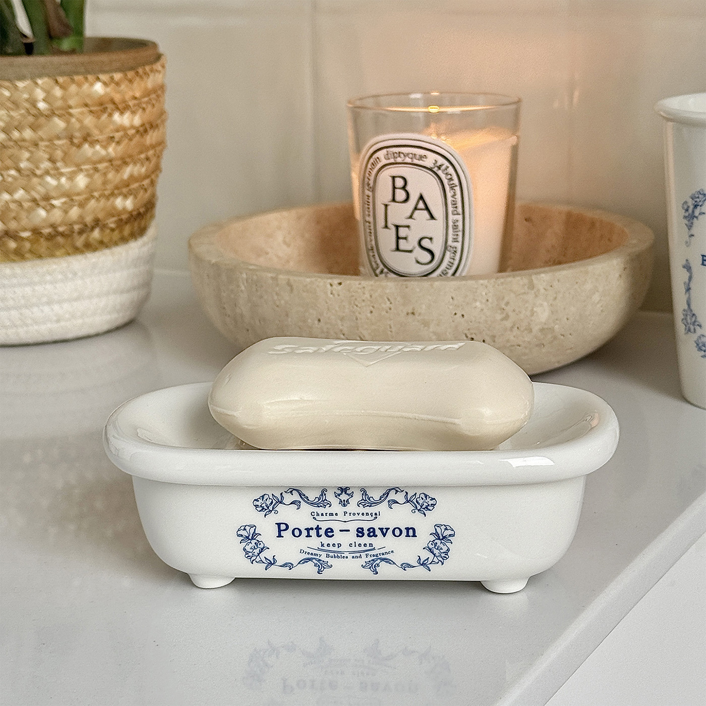 아카시아홈 프렌치 스타일 세라믹 비누받침대 비누홀더 - 상품 이미지