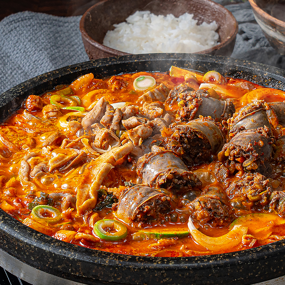 백년밥상 얼큰 순대전골 밀키트 캠핑음식 요리 - 상품 이미지