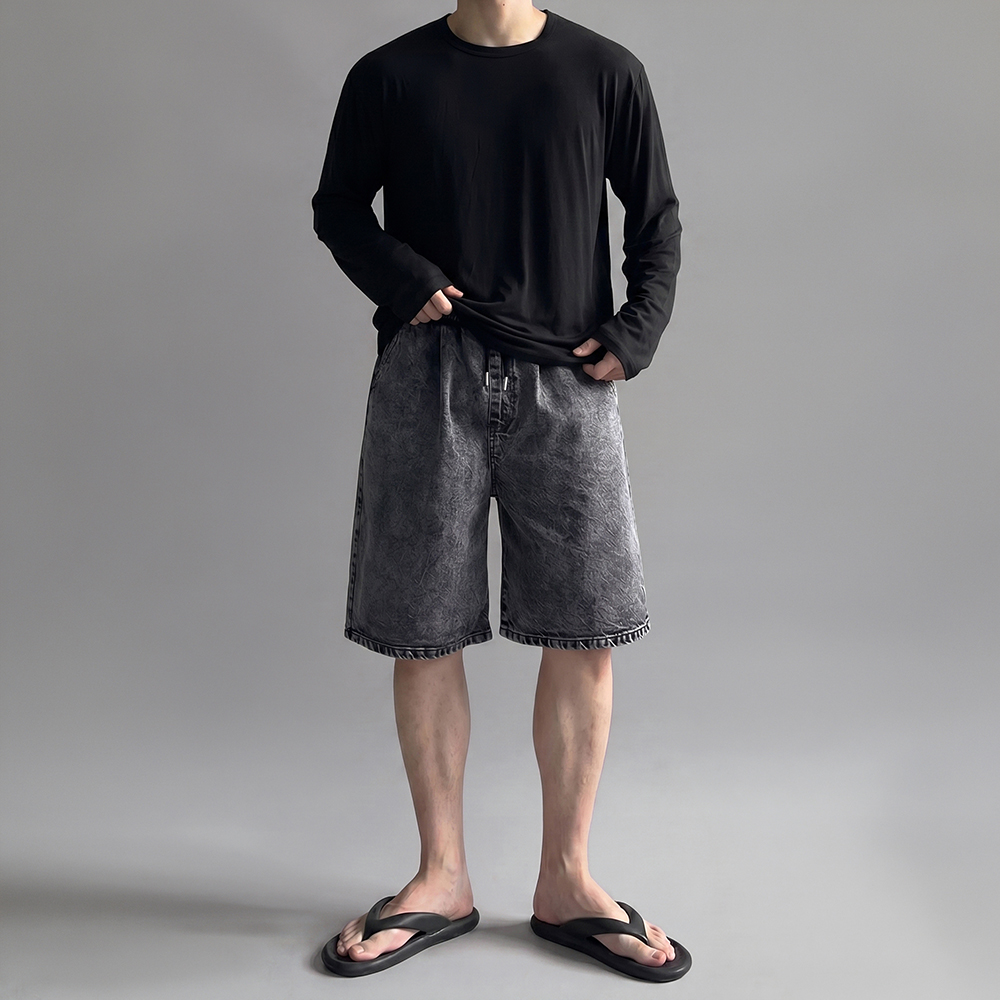 남성청반바지 남자여름청바지 남자버뮤다데님 이미지 6