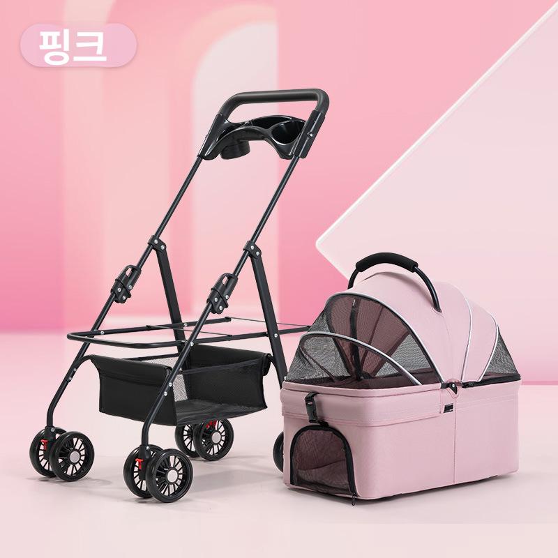 접이식 분리형 강아지 고양이 이동 카트 블루 pz007 - 상세 이미지 2
