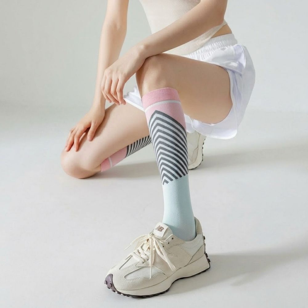 러닝양말니삭스 종아리압박 러닝롱 운동니삭스 여성 헬스 - 상세 이미지 3