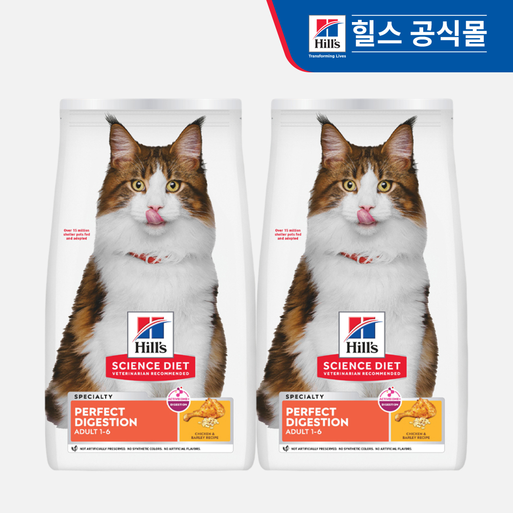 힐스 고양이사료 어덜트 퍼펙트 다이제스천 치킨 1.6kg X 2개