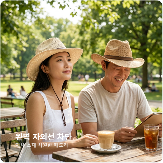 라네이처 지사 자외선차단 여름페도라 터끈 남성중절모 여성파나마햇 밀짚모자 - 상품 이미지