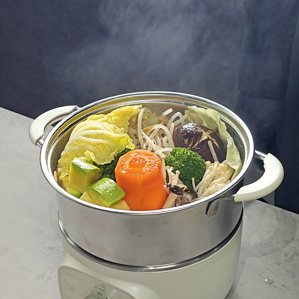 마이크릿홈 계란찜기 올스텐 2단 반숙 달걀삶는기계 에그쿠커 타이머 호빵 고구마 - 상세 이미지 5