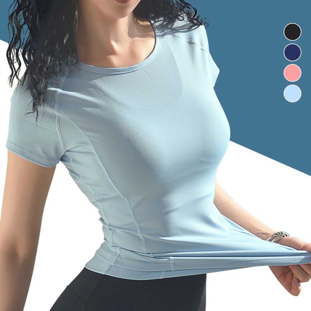 요가 필라테스 상의 여성 반팔 쿨링 티셔츠 운동복 - 상품 이미지