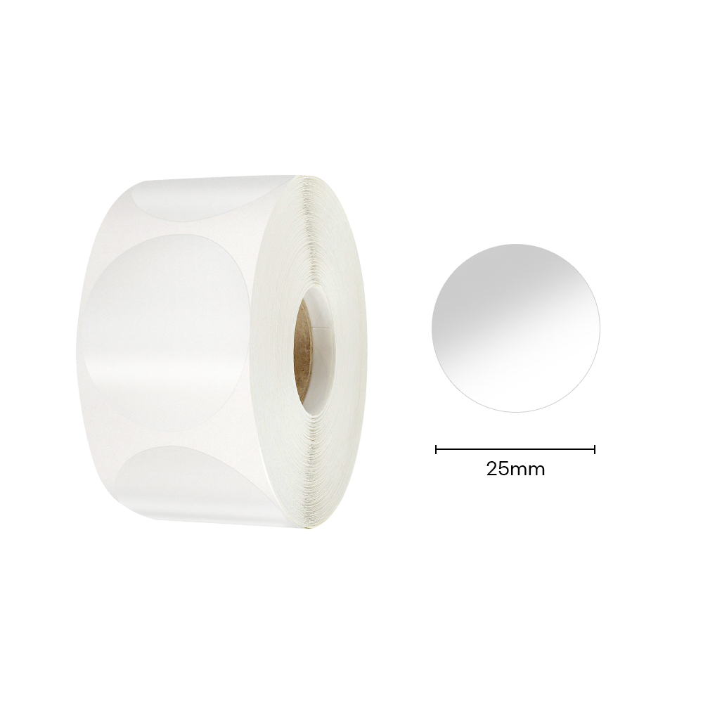 투명 원형스티커 밀봉 네임택 라벨 씰링 봉인 1롤 25mm, 500매 - 상품 이미지