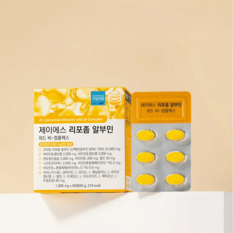 제이에스 리포좀 알부민 위드 비 컴플렉스 8종 영양제 1,000mg 60정, 1개 - 상세 이미지 2