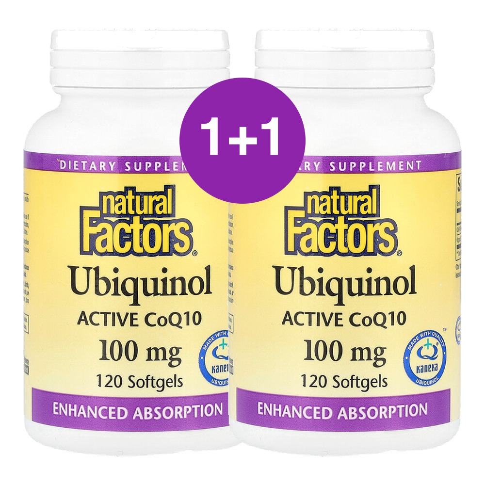 네추럴팩터스 유비퀴놀 QH 활성 CoQ10 100mg 120캡슐, 2개 - 상품 이미지