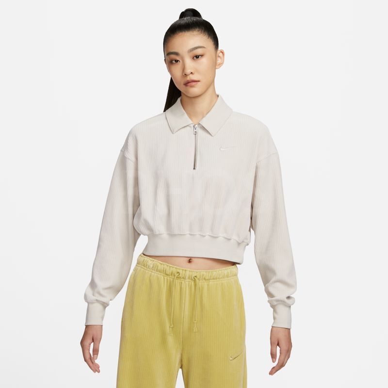(W) 나이키 NSW 벨루어 쿼터 집 탑 라이트