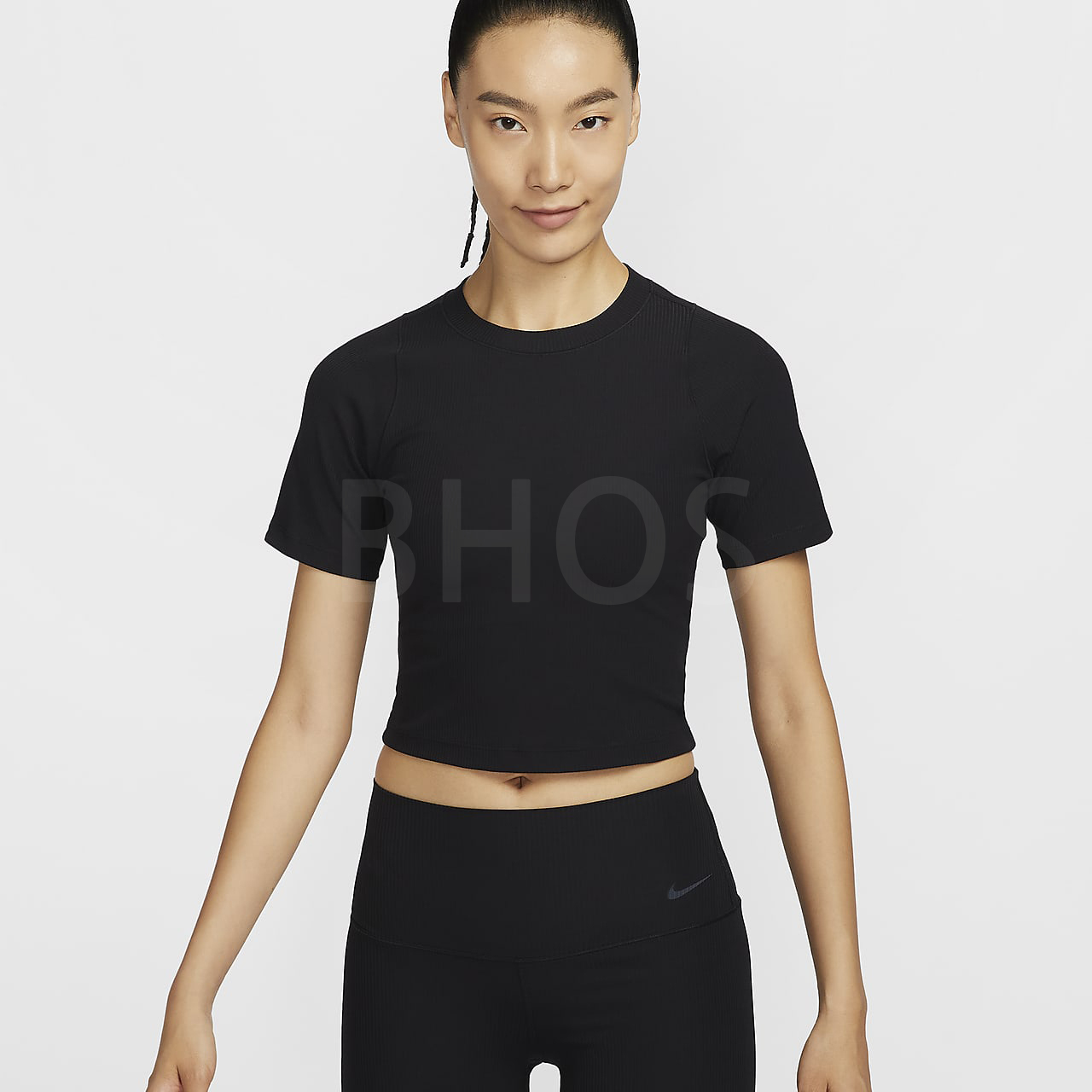 나이키 NIKE ZENVY 여성용 리브드 반팔 크