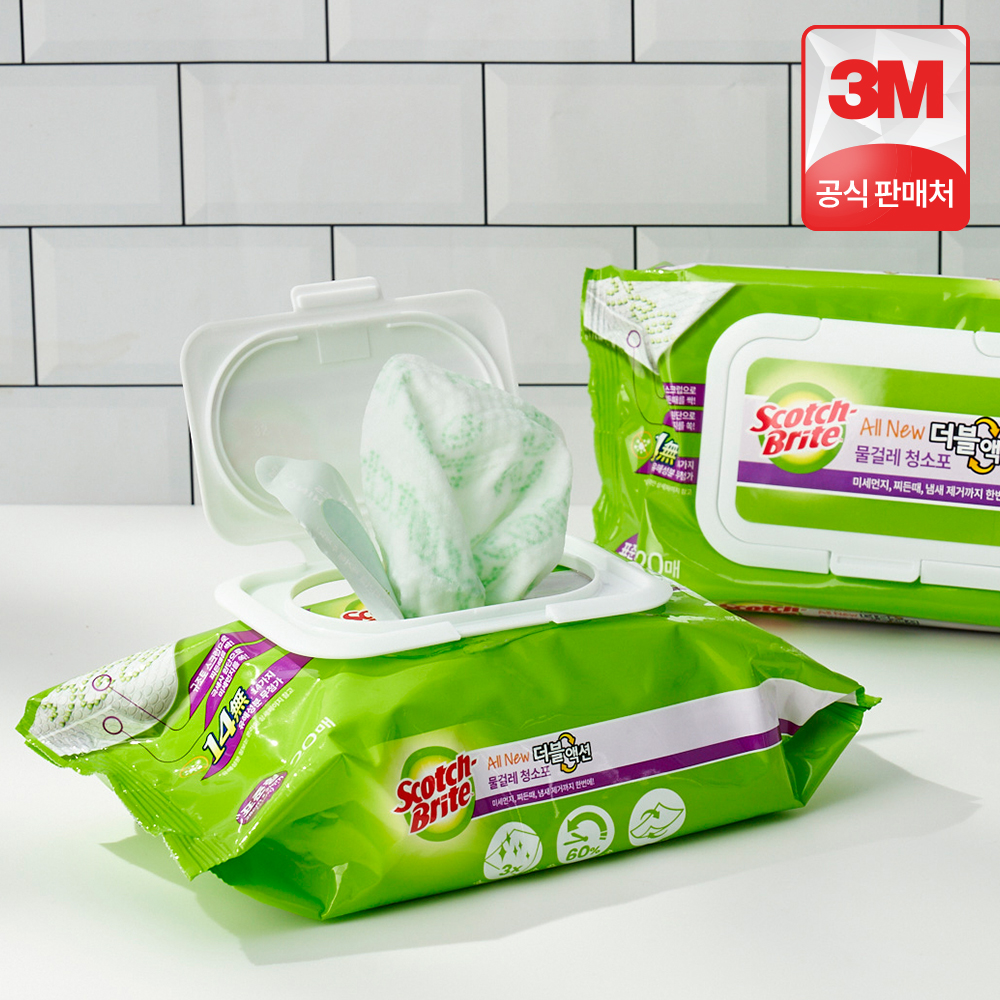 3M 스카치브라이트 표준형 올뉴 더블액션 물걸레 청소포 20매 - 상세 이미지 2