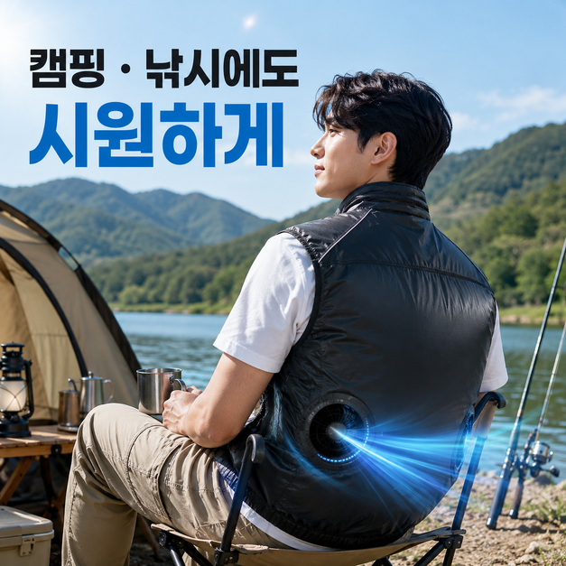 선풍기조끼 반팔 쿨링 남성 여성 여름 작업복 냉각 에어조끼 야외작업 이미지 8
