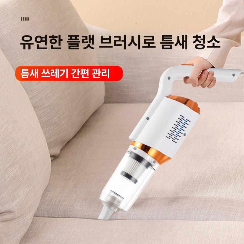 핸디청소기 무선 미니 진공청소기 차량 가정용 소형 3브러시헤드 포함 진공청소기 화이트 - 상세 이미지 3