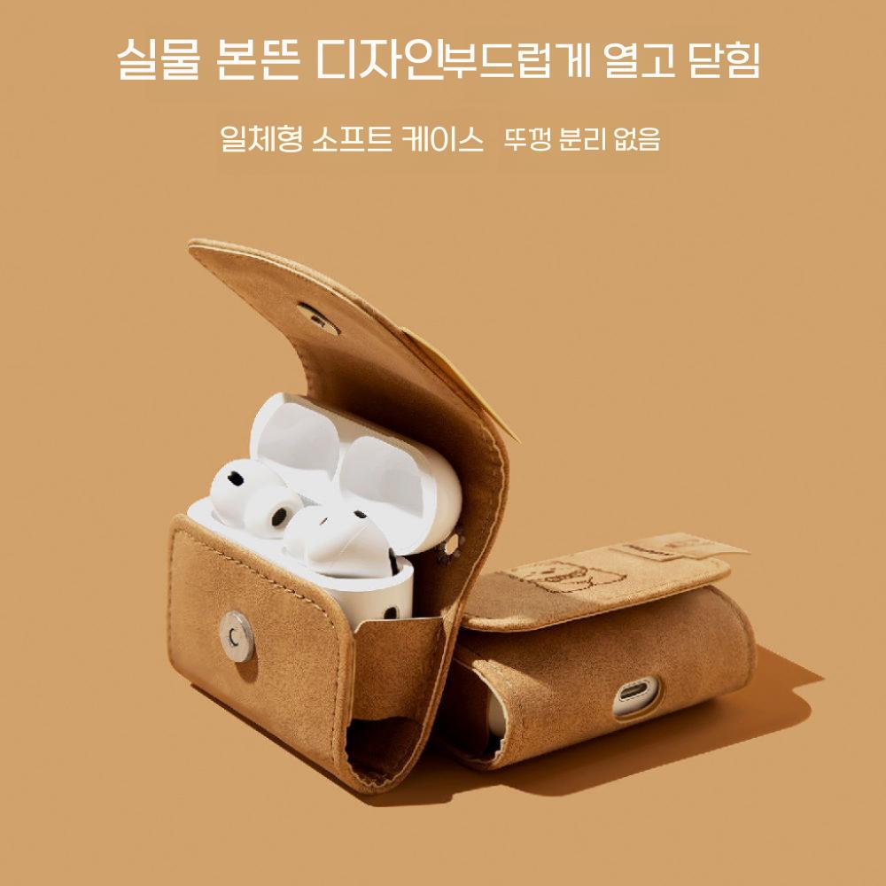 베이스어스 보위 m2 보호 케이스 블루투스 이어폰 가죽 커버 스트랩 - 상세 이미지 4