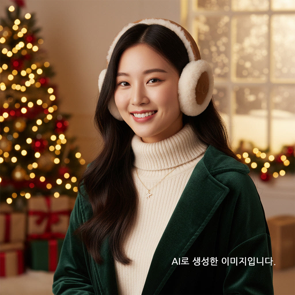 미국 UGG 어그 귀마개 귀도리 자수 로고 방한 이어머프 체스트넛 20955 - 상세 이미지 3