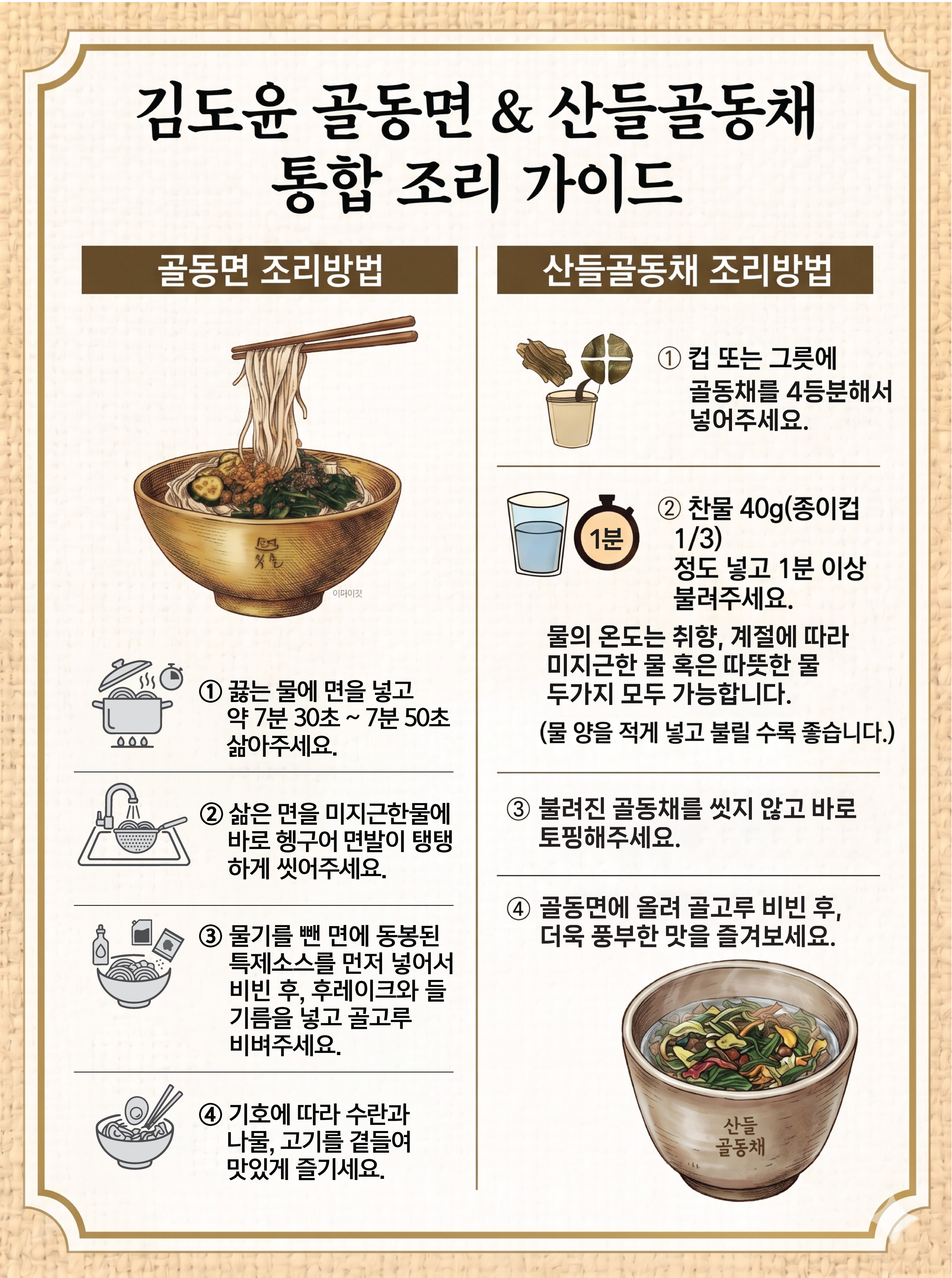김도윤셰프 우리밀 골동면 5인분 골동채 비빔국수 비빔면 밀키트 - 상세 이미지 3