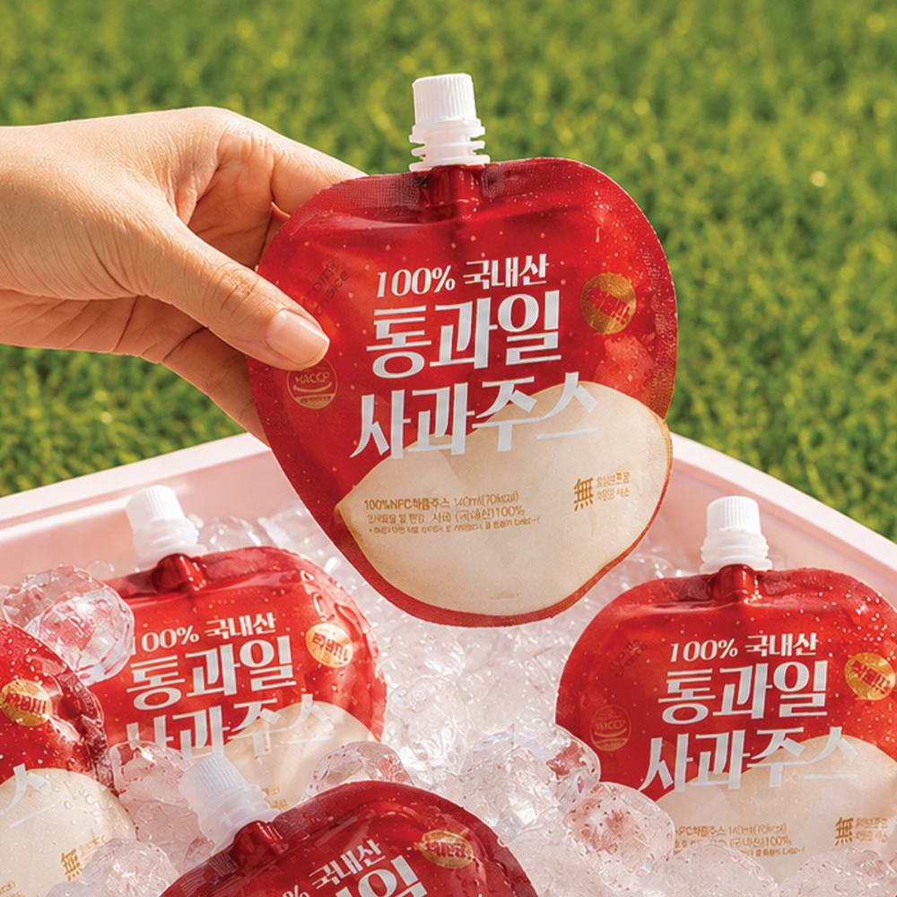 맘스초이스 통과일 사과주스 140ml, 40포, 1개 상품 이미지