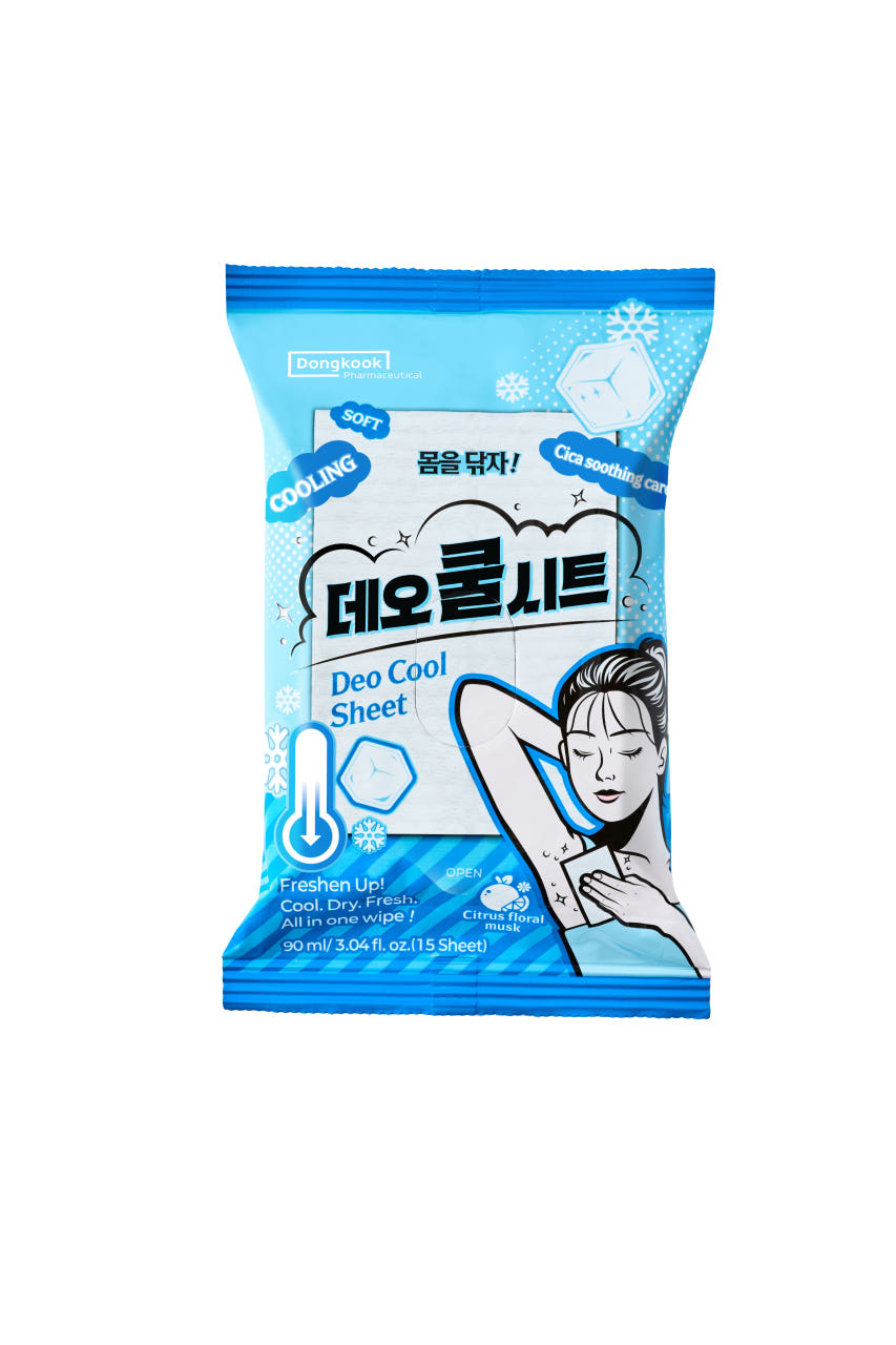 [75매] 마데카 몸을 닦자 데오 쿨시트 15매 5개 / 겨드랑이 쿨링시트 샤워 땀티슈 머스크향 - 상세 이미지 2