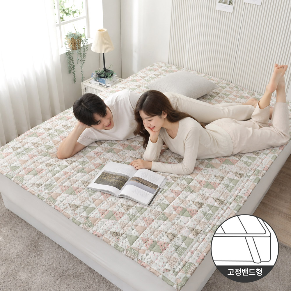 아르떼베딩 포레 100% 순면 미끄럼방지 고정밴드 침대패드 사계절 매트리스 이불 패드 LK - 상품 이미지