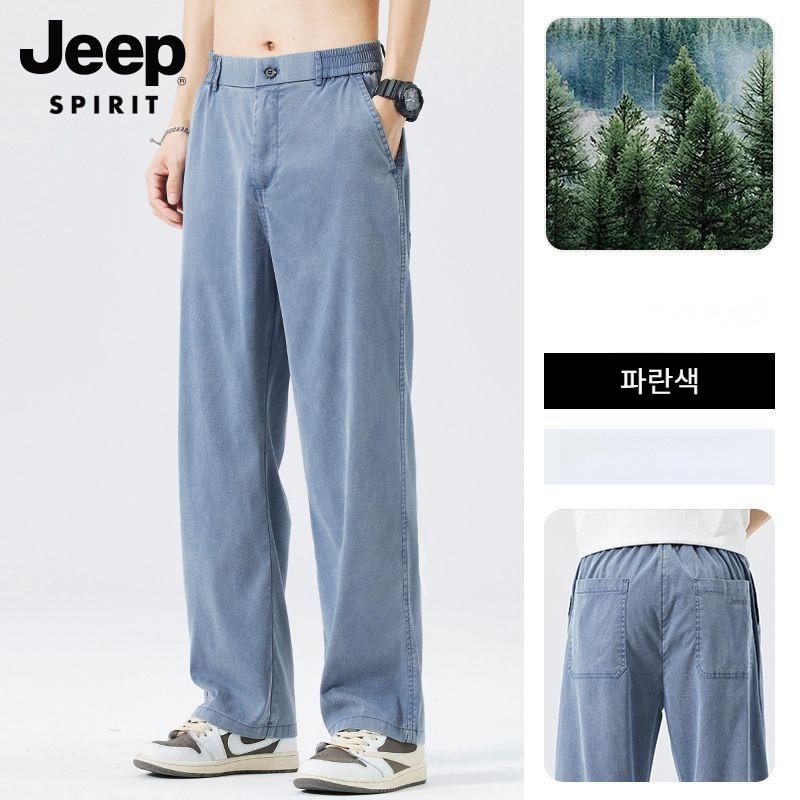 JEEP SPIRIT 남자 여름 청바지 얇은 스트레이트 데님팬츠 - 상품 이미지