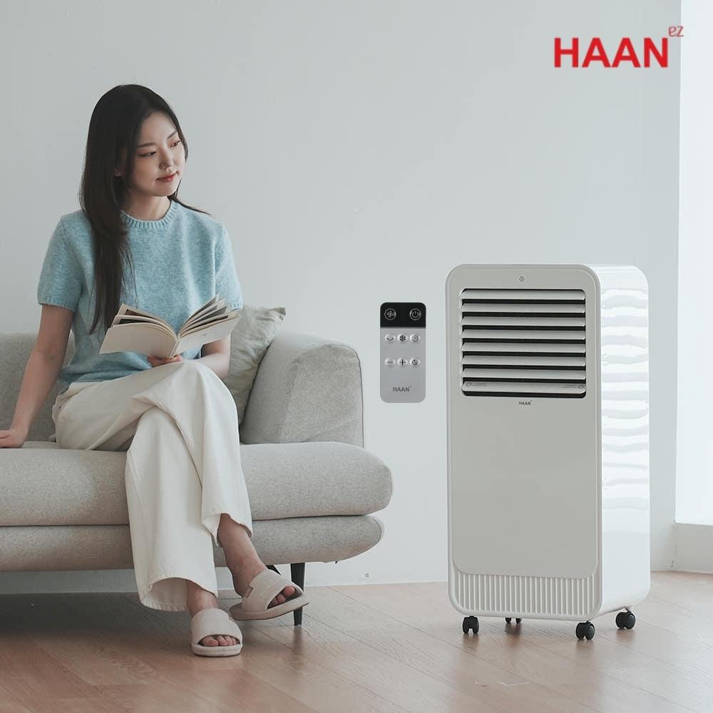 저소음 가정용 이동식 에어쿨러 냉풍기 거실 회전 리모컨형 파워냉풍기 - 상품 이미지