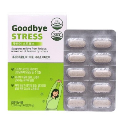 굿바이 스트레스 테아닌 홍경천 더블케어 1300mg 60정, 1개 - 상품 이미지