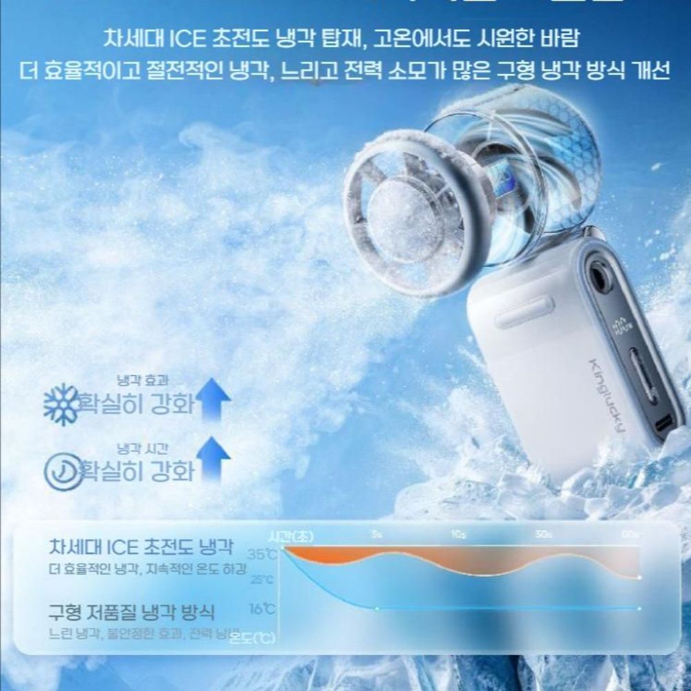 쿨링 접이식 미니 에어컨 휴대용 소형 선풍기 목걸이 초강력 USB 충전 및 냉각기 - 상세 이미지 4