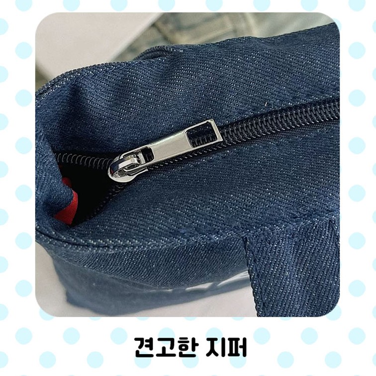 헬로키티 보조가방 천가방 지퍼 캔버스 데님 에코백 산리오 굿즈 선물 이미지 6