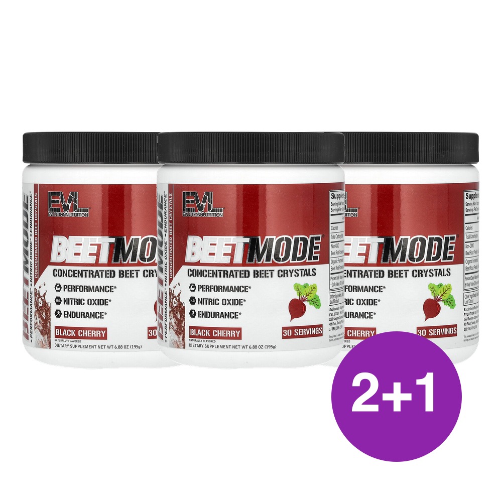 이보루션뉴트리션 BeetMode 농축 비트 결정 블랙 체리 195g, 3개 - 상품 이미지