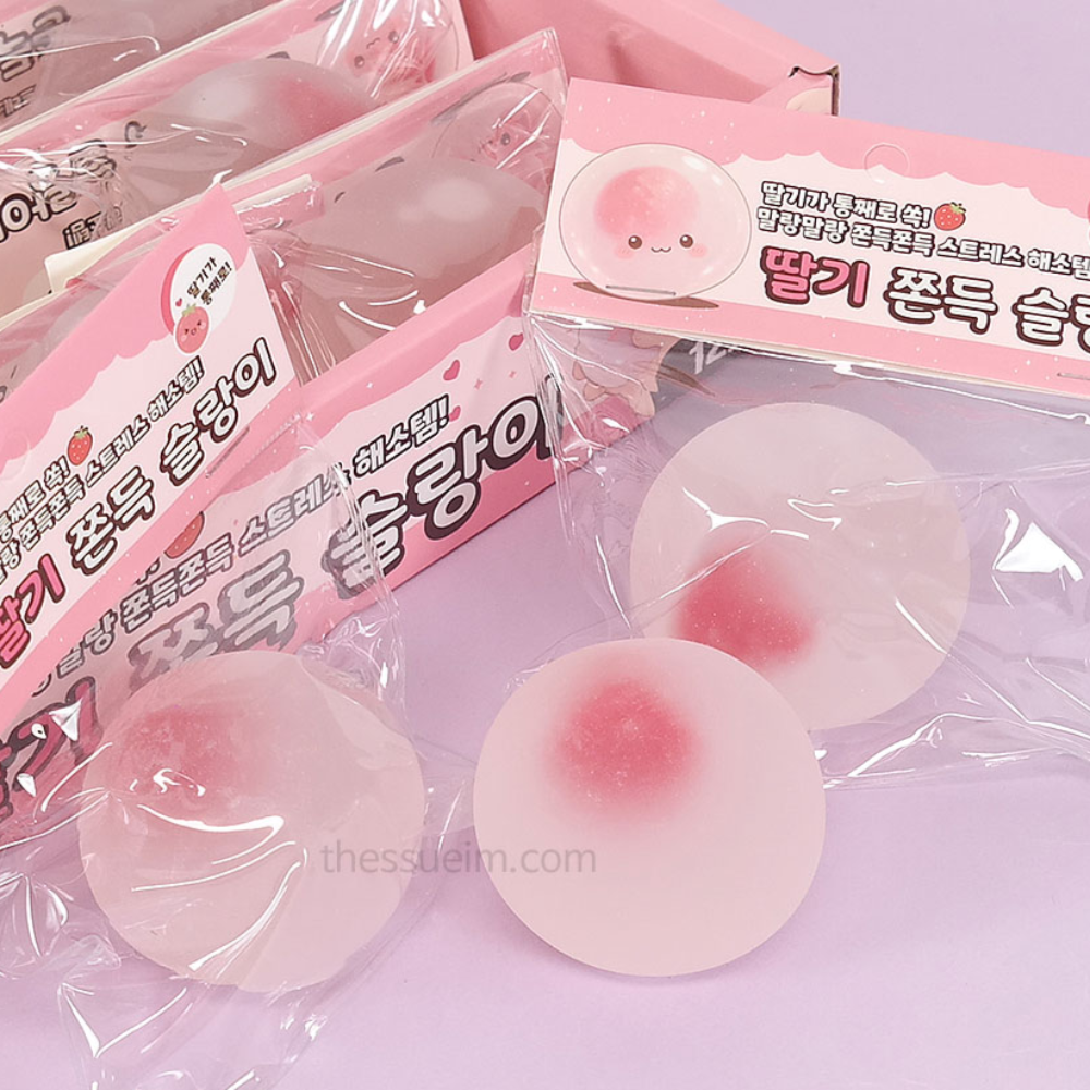 딸기 모찌 슬랑이 꾸덕 말랑이 스트레스볼 스퀴시 - 상품 이미지