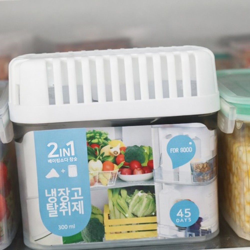 베이킹소다활성탄냉장고탈취제 간편설치냉장고냄새제거제 주방위생템싱크대하부장주방탈취제 2in1 45일지속 - 상품 이미지