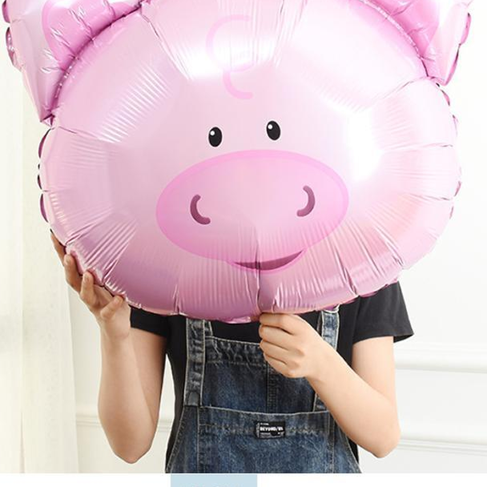 돼지얼굴모양은박풍선 동물모양헬륨풍선 대형 돼지띠생일파티장식소품 - 상세 이미지 3