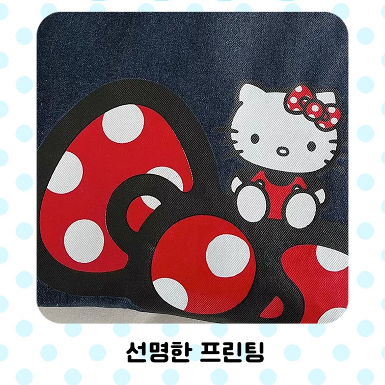 헬로키티 보조가방 천가방 지퍼 캔버스 데님 에코백 산리오 굿즈 선물 - 상세 이미지 4