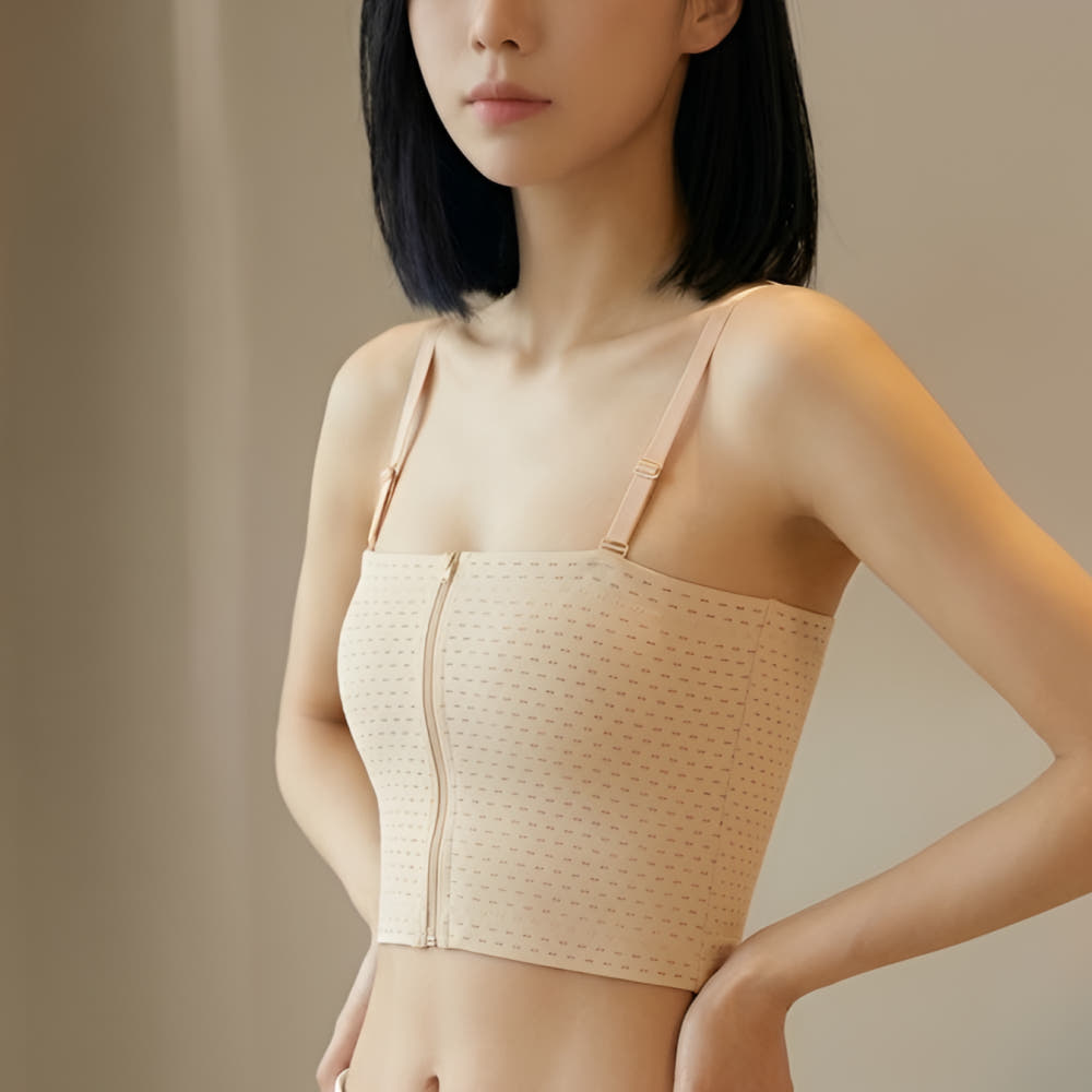 아브라 가슴압박브라 앞지퍼 미니마이저