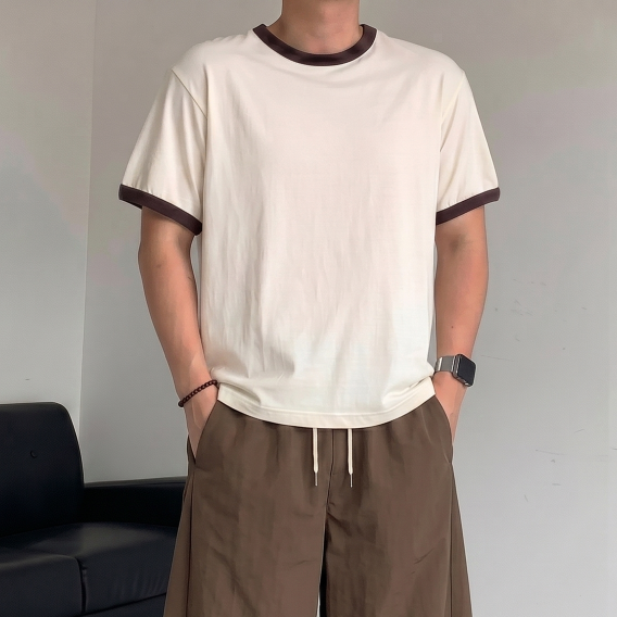 1+1 남자링거반팔티 남자오버핏반팔 남자링거티 - 상세 이미지 3