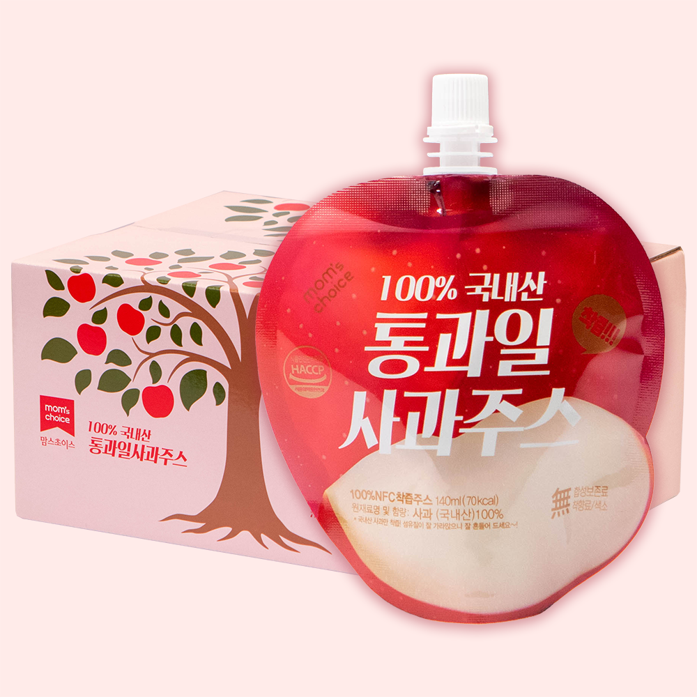맘스초이스 통과일 사과주스 140ml, 40포, 1개 상품 이미지