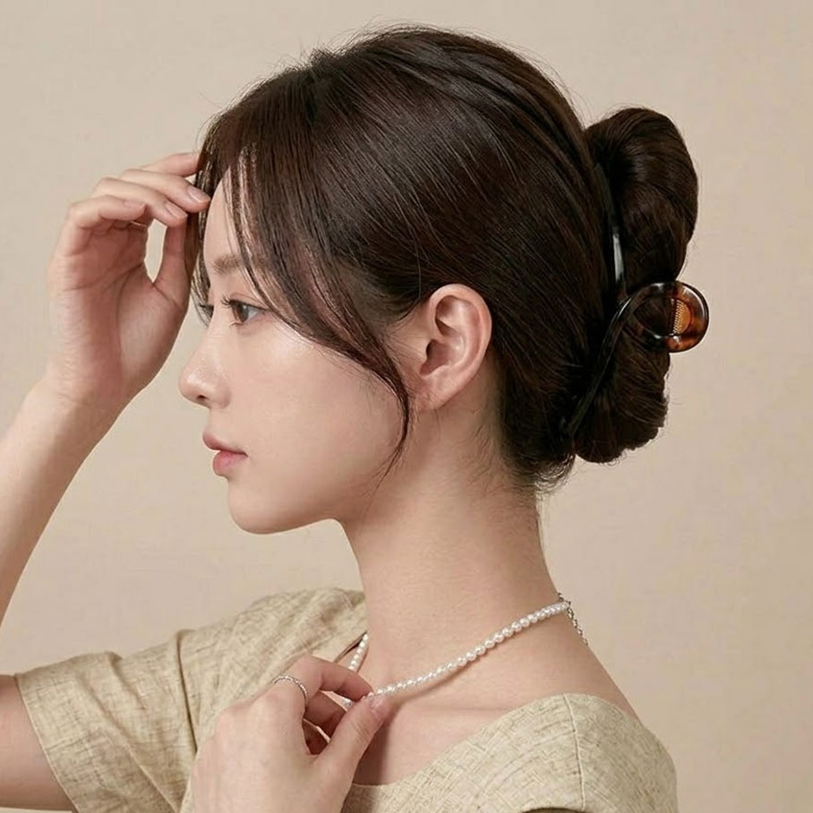 크로스 큰올림머리핀 심플헤어핀 가벼운 대형집게핀 이미지 6