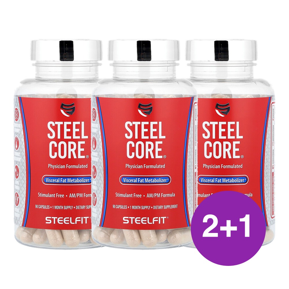 SteelFit Steel Core 내장지방 대사제 90캡슐, 3개 - 상품 이미지