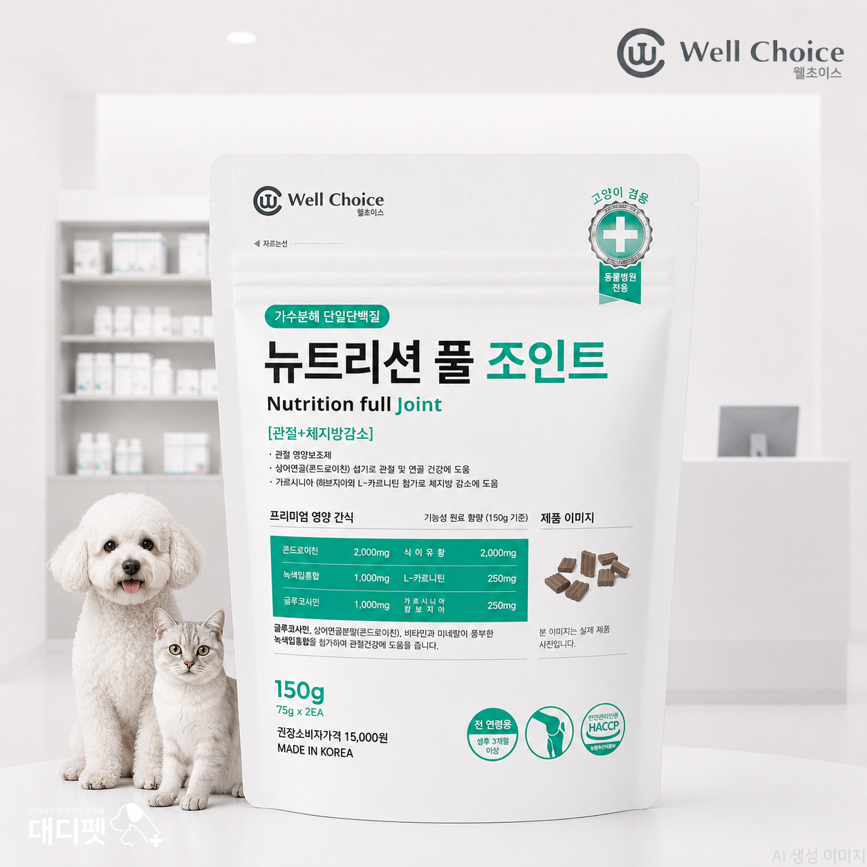 뉴트리션 풀 조인트 Nutrition Full Joint 150g 글루코사민 콘드로이친 강아지 고양이 관절 영양 가수분해 단일 단백질 간식 트릿 - 상품 이미지