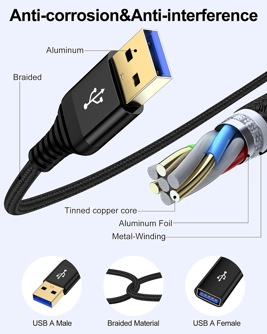 마이크로텍 USB 3.0 연장케이블 고속 연장선 0.3m, 1개 이미지 2