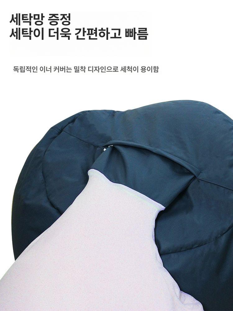 빈백소파 대형 쿠션 거실 휴식 의자 쇼파 편안한 좌식형 베이지옐로우 [테크 패브릭] 130x90cm [자이언트 라지] - 상세 이미지 5