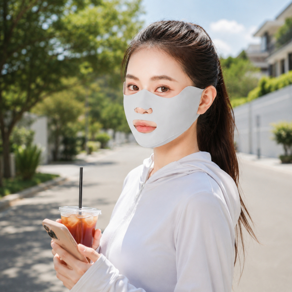1+1 여름 쿨마스크 얼굴 햇빛가리개 자외선차단 페이스커버 - 상세 이미지 2