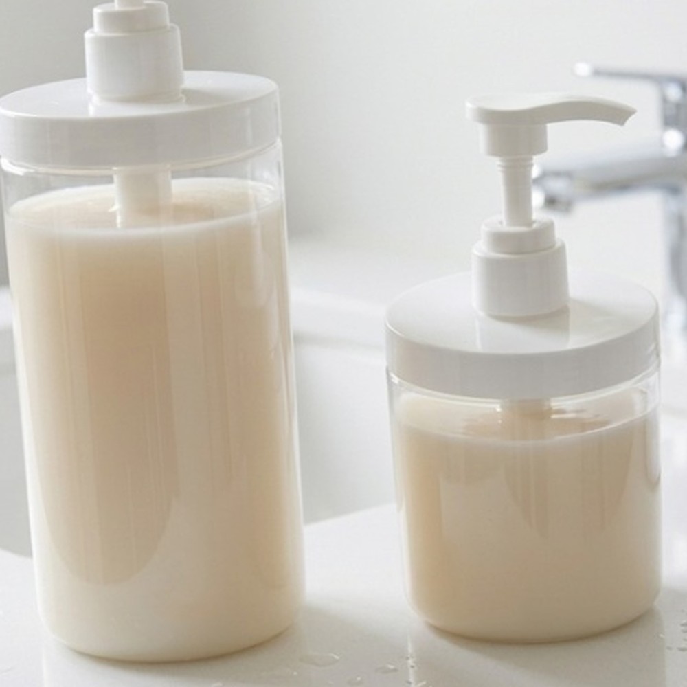 안정적펌프샴푸용펌프용기 와이드오픈주방용공병 투명바디욕실용리필용기 500ml - 상품 이미지