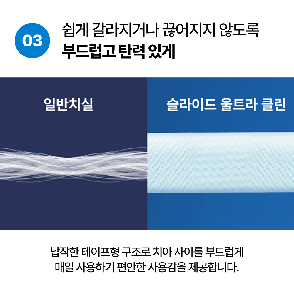 덴티넘 슬라이드 울트라 딥클린 퓨어화이트 치실 40m 5개 상품 이미지