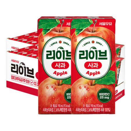 리이브 사과 190ml 48개
