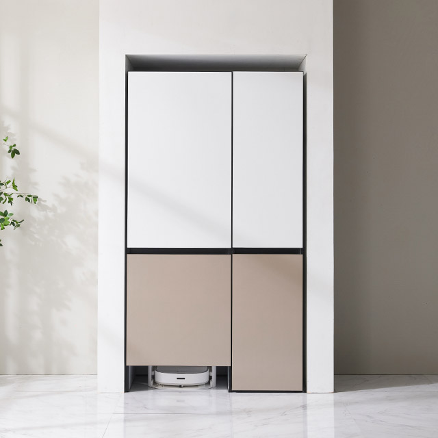 가구의서 모던F LPM 냉장고형 로봇청소기 수납장 세트 990x590x1800mm - 상품 이미지