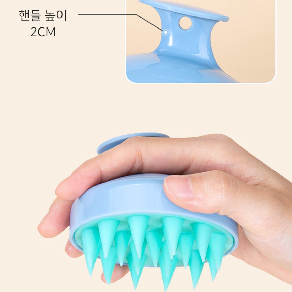 시원한 샴푸 브러쉬 헤어 두피 모발 마사지 실리콘 머리 빗 브러시 - 상세 이미지 4