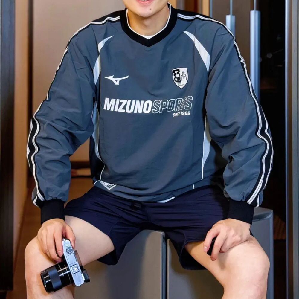 미즈노 에센셜 루즈핏 저지 풋볼 롱 슬리브 긴팔 티셔츠 그레이 K2CE46Y3 - 상세 이미지 5